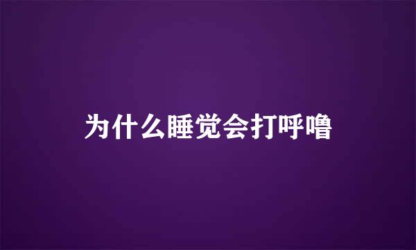 为什么睡觉会打呼噜