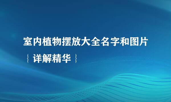 室内植物摆放大全名字和图片｛详解精华｝