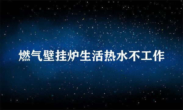 燃气壁挂炉生活热水不工作