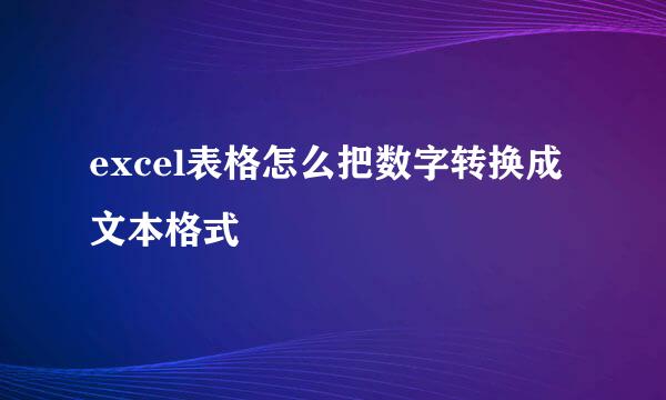 excel表格怎么把数字转换成文本格式