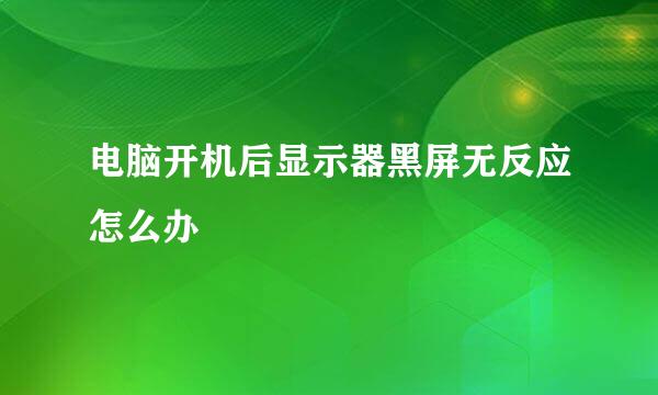 电脑开机后显示器黑屏无反应怎么办