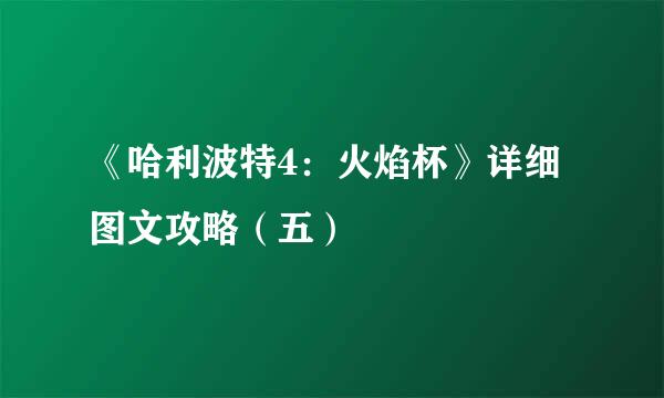 《哈利波特4：火焰杯》详细图文攻略（五）