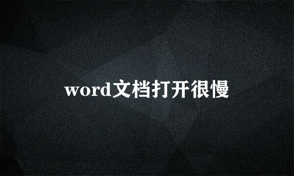 word文档打开很慢