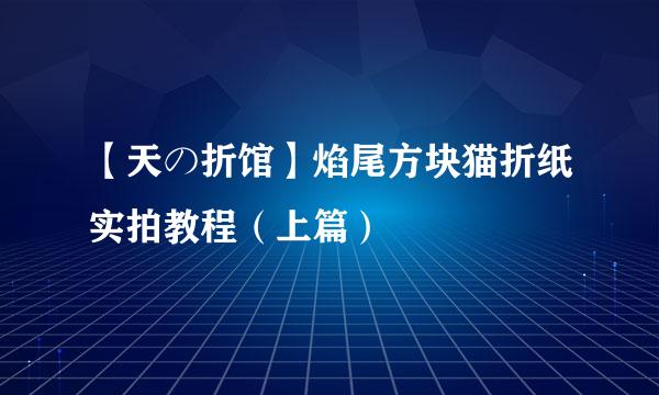 【天の折馆】焰尾方块猫折纸实拍教程（上篇）