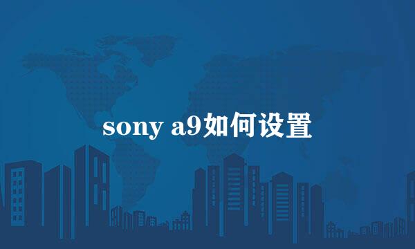 sony a9如何设置