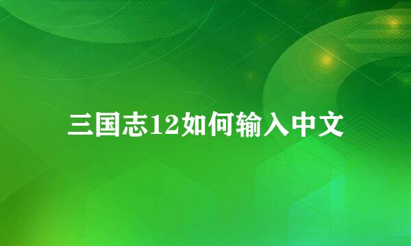 三国志12如何输入中文