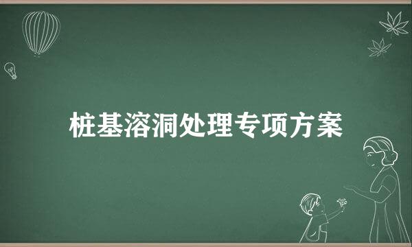 桩基溶洞处理专项方案