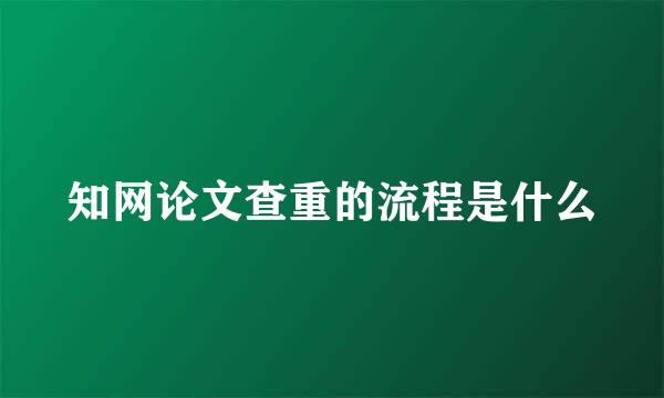 知网论文查重的流程是什么