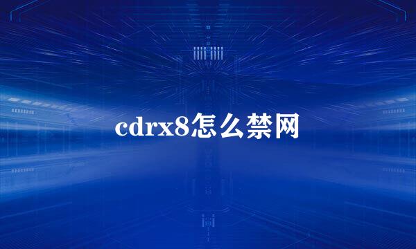 cdrx8怎么禁网