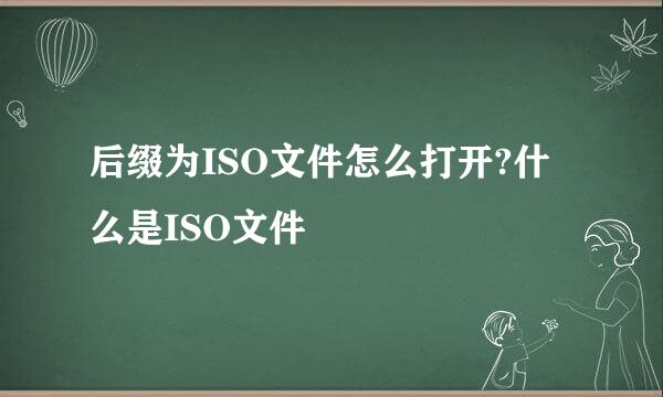 后缀为ISO文件怎么打开?什么是ISO文件