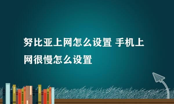 努比亚上网怎么设置 手机上网很慢怎么设置