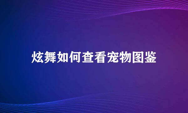 炫舞如何查看宠物图鉴