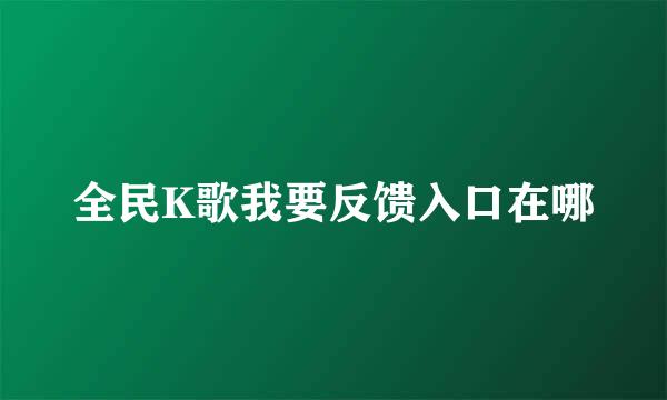 全民K歌我要反馈入口在哪