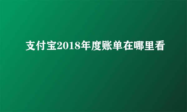 支付宝2018年度账单在哪里看