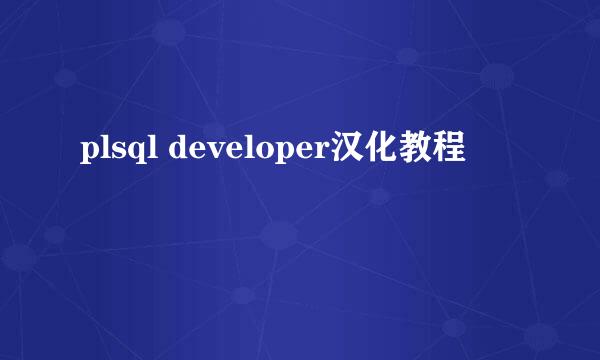 plsql developer汉化教程