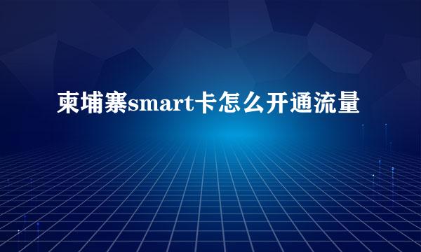 柬埔寨smart卡怎么开通流量