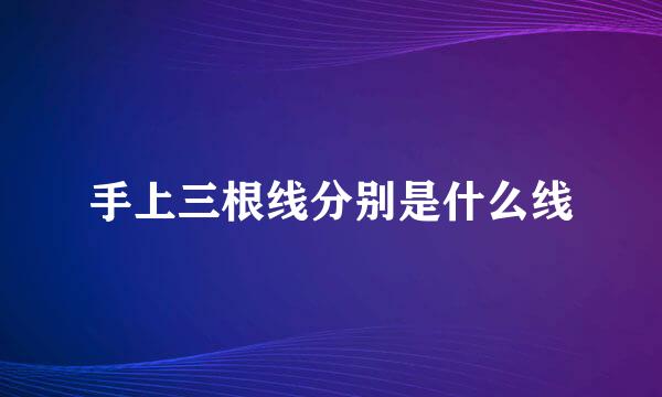 手上三根线分别是什么线