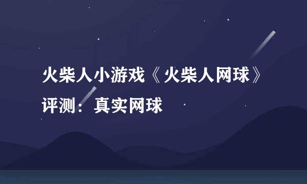 火柴人小游戏《火柴人网球》评测：真实网球