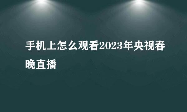 手机上怎么观看2023年央视春晚直播