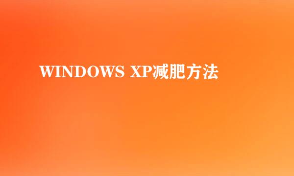 WINDOWS XP减肥方法