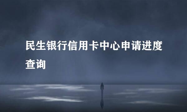 民生银行信用卡中心申请进度查询