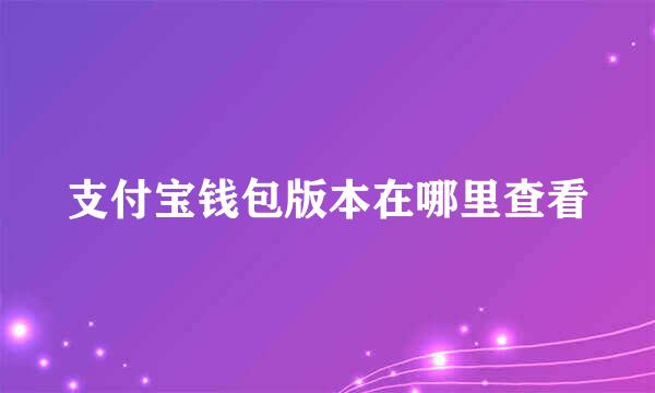 支付宝钱包版本在哪里查看