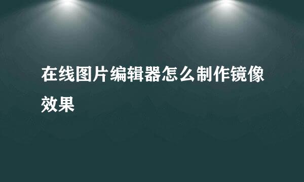 在线图片编辑器怎么制作镜像效果