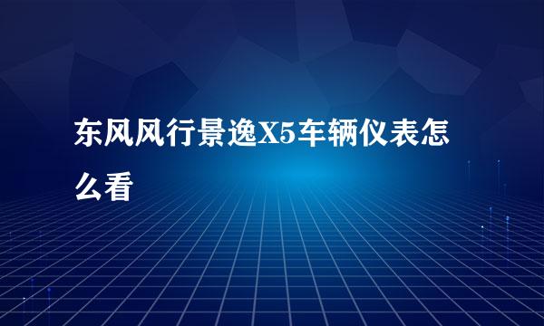 东风风行景逸X5车辆仪表怎么看