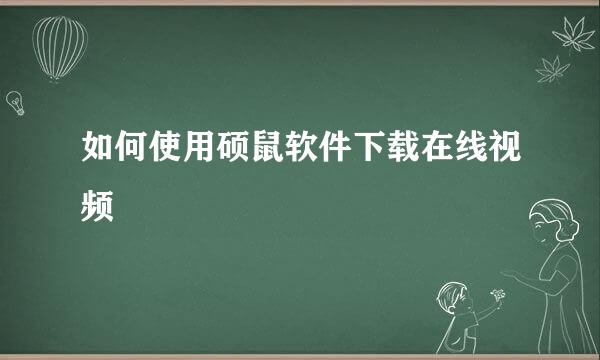 如何使用硕鼠软件下载在线视频