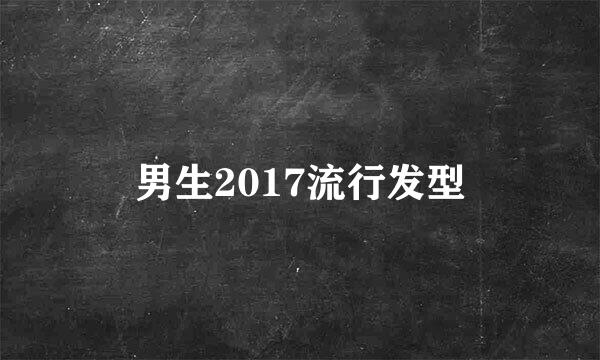 男生2017流行发型