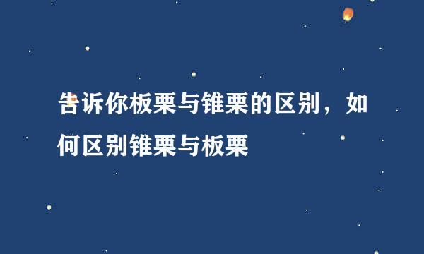 告诉你板栗与锥栗的区别，如何区别锥栗与板栗