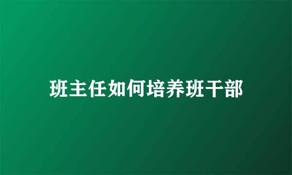 班主任如何培养班干部