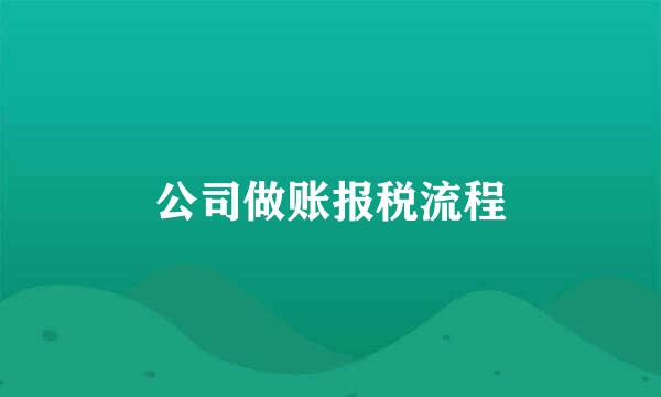 公司做账报税流程