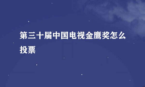 第三十届中国电视金鹰奖怎么投票