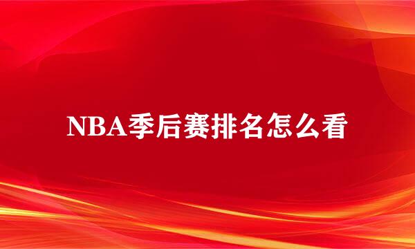 NBA季后赛排名怎么看