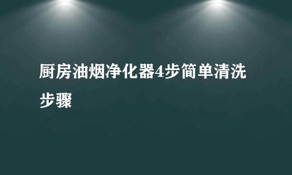 厨房油烟净化器4步简单清洗步骤