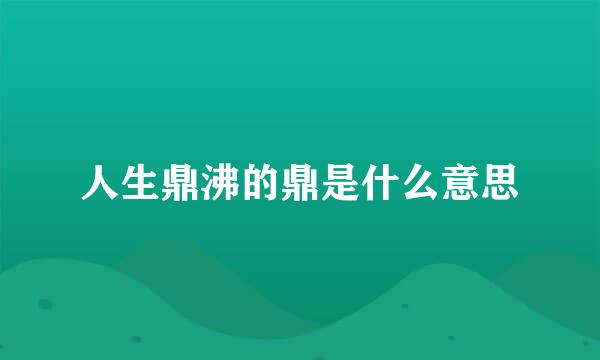 人生鼎沸的鼎是什么意思