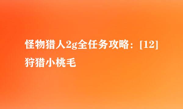 怪物猎人2g全任务攻略：[12]狩猎小桃毛