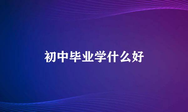 初中毕业学什么好