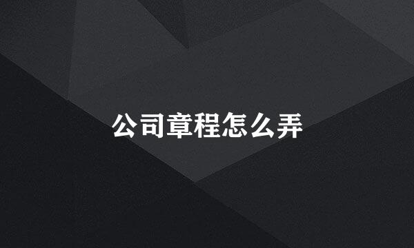 公司章程怎么弄