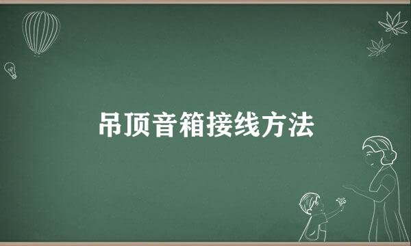 吊顶音箱接线方法