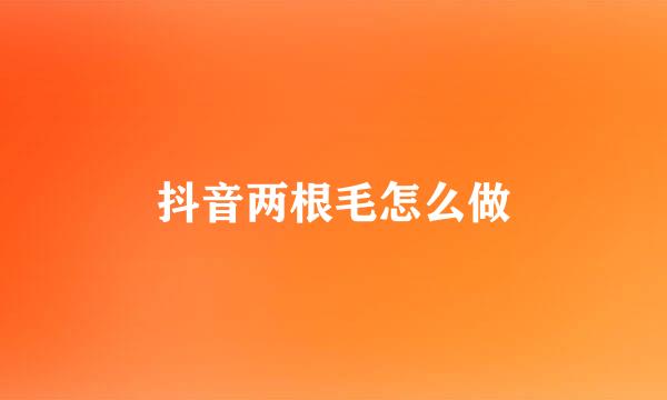 抖音两根毛怎么做