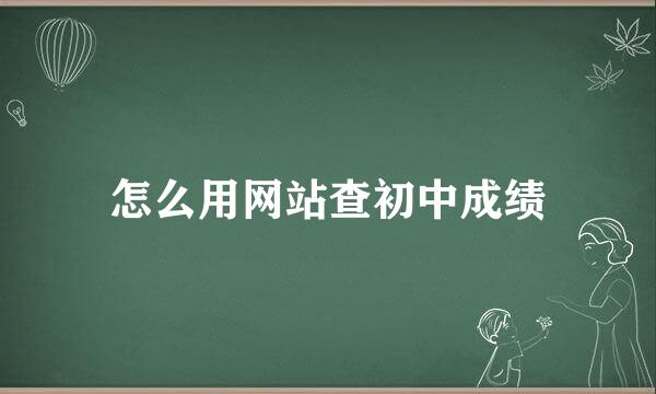 怎么用网站查初中成绩