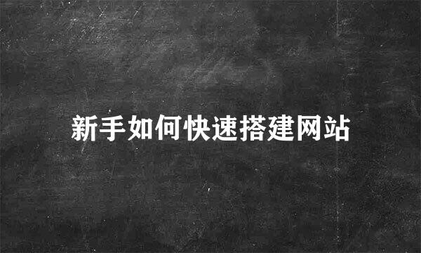 新手如何快速搭建网站