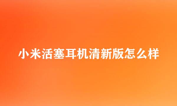 小米活塞耳机清新版怎么样