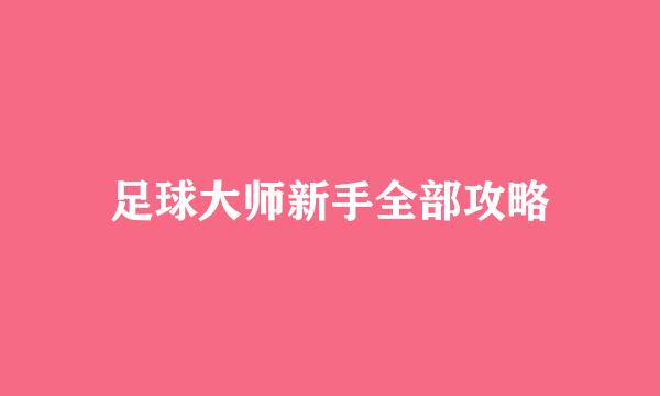 足球大师新手全部攻略