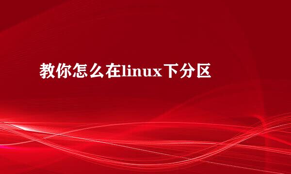 教你怎么在linux下分区