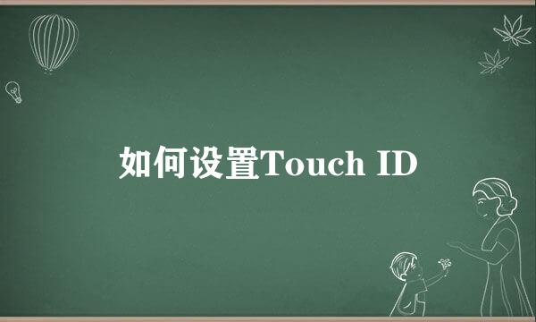 如何设置Touch ID