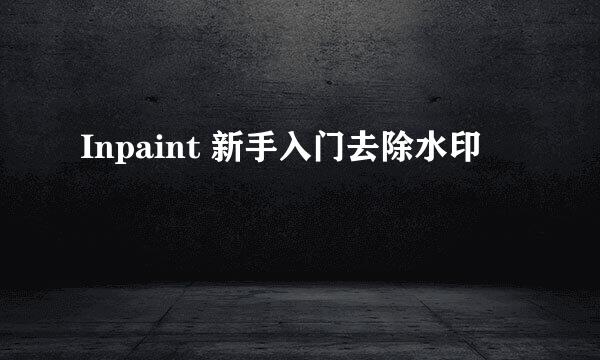 Inpaint 新手入门去除水印