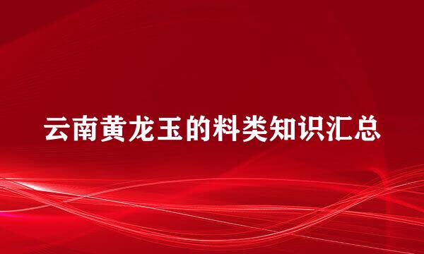 云南黄龙玉的料类知识汇总